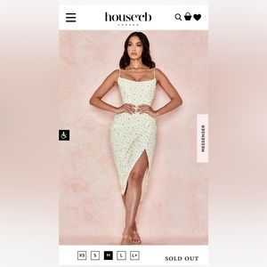 HOUSE OF CB DANIELLA LEMON FLORAL BALCONY CORSET DRESS